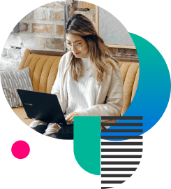 A woman working on her laptop
